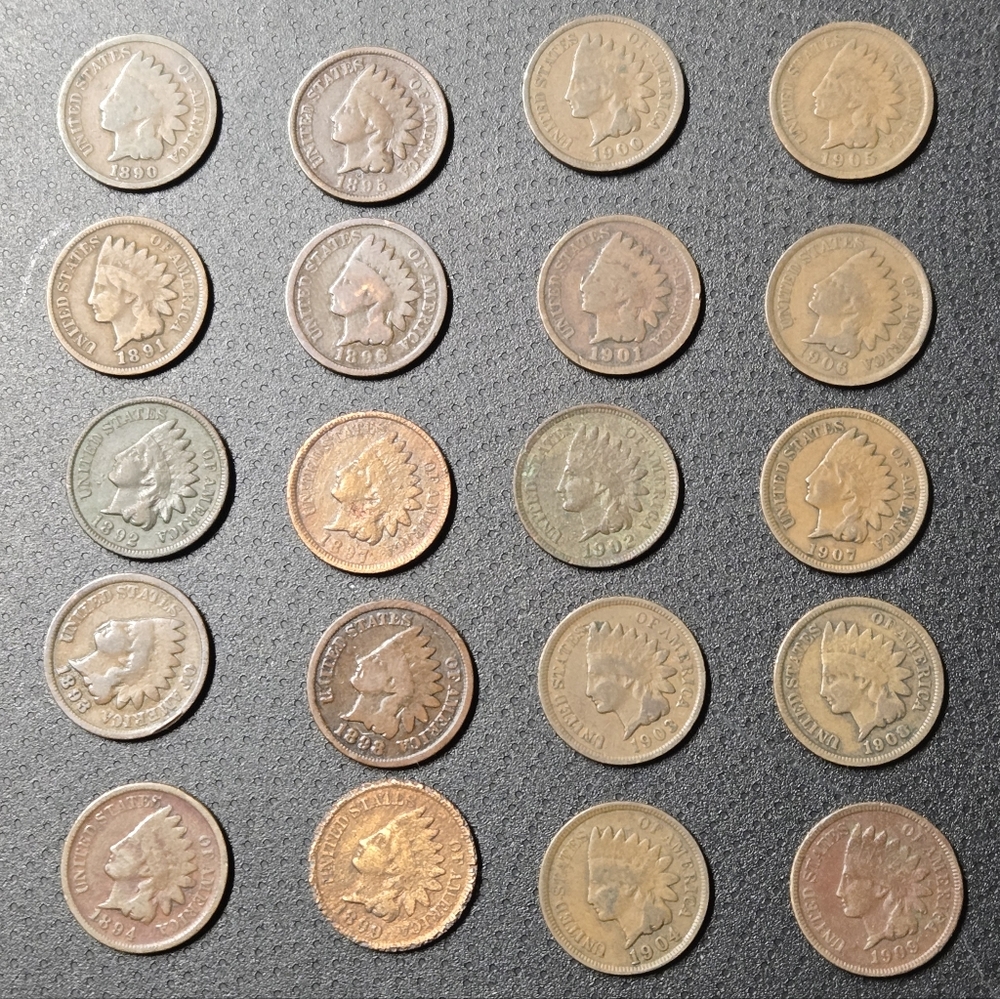 20 Indian Heads 1890 - 1909 Every Year!! 1890-1909 Philadelphia Mint​ ​ 🦅